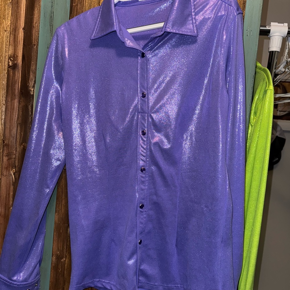 Shimmering Purple Button Down Shirt